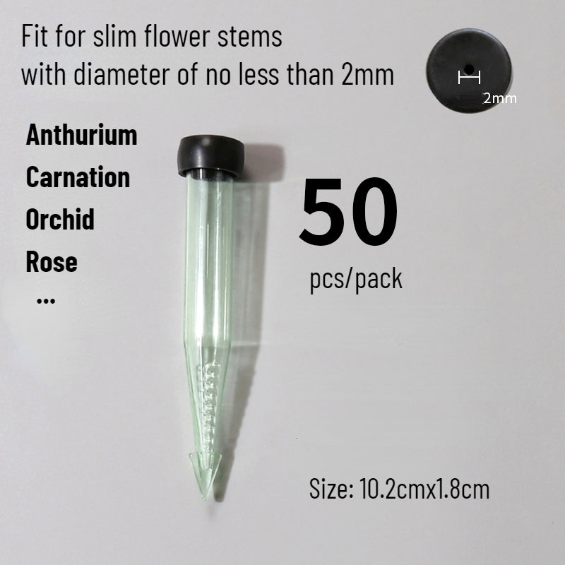 Floral Stem Water Tube with cap 4” Clear 50pcs