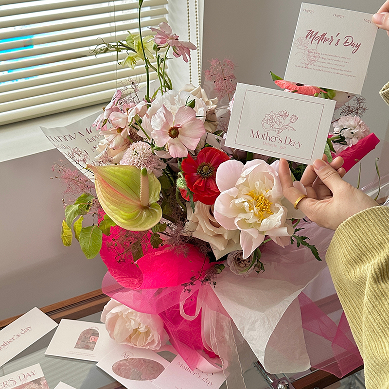 Mother's Day Bouquets Gifts Greeting Cards Pack 50