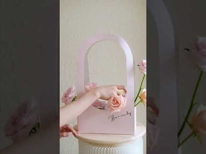 طقم من 5 صناديق هدايا كبيرة للزهور بمقبض