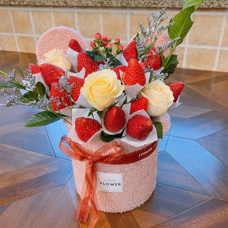 Velvet Plush Floral Gift Arrangement Box