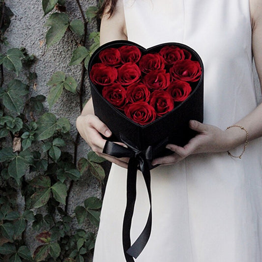 Double Layered Heart Flower Gift Box