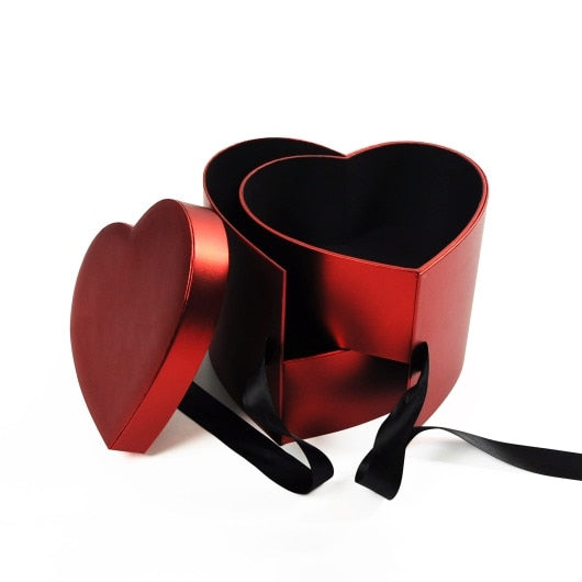 Pearlescent Heart Gift Box Large with Ribbon