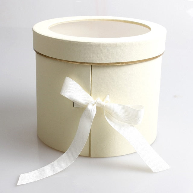 Double Layer Round Flower Hat Boxes with Ribbon