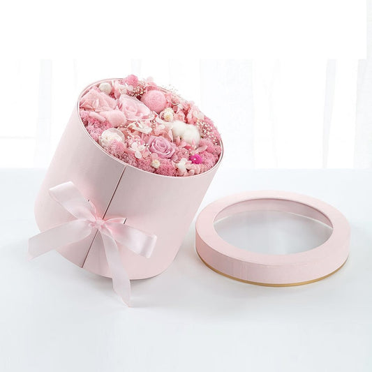 Double Layer Round Flower Hat Boxes with Ribbon