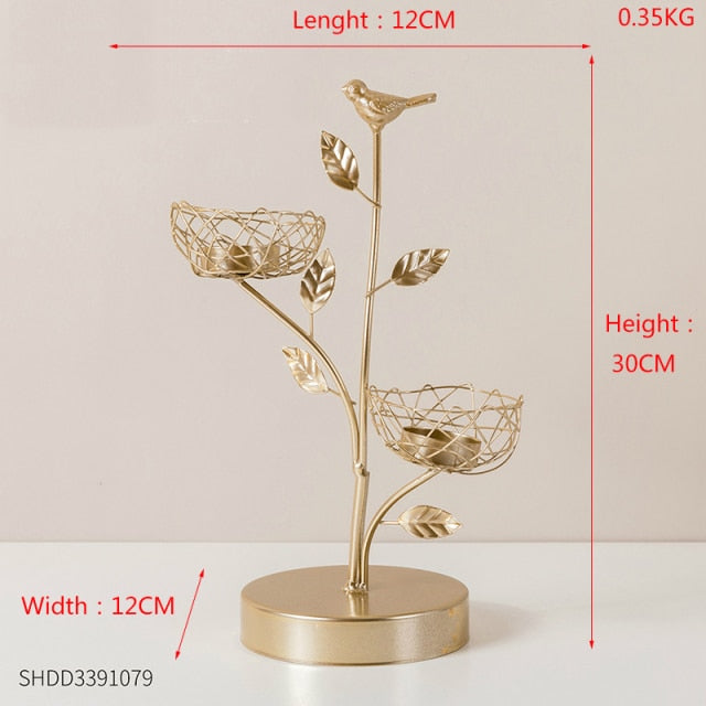 DECHOUS Nordic Wrought Iron Candle Holder Desktop Decor Tapered  Candlesticks House Decorations for Home Candle Sconces Gold Table Decor  Gold Decor