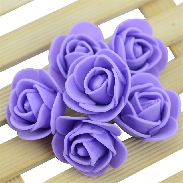 Paper purple Rose Artificial Flowers Small Fake Flowers 12 bouquets 72 PCs  Mini