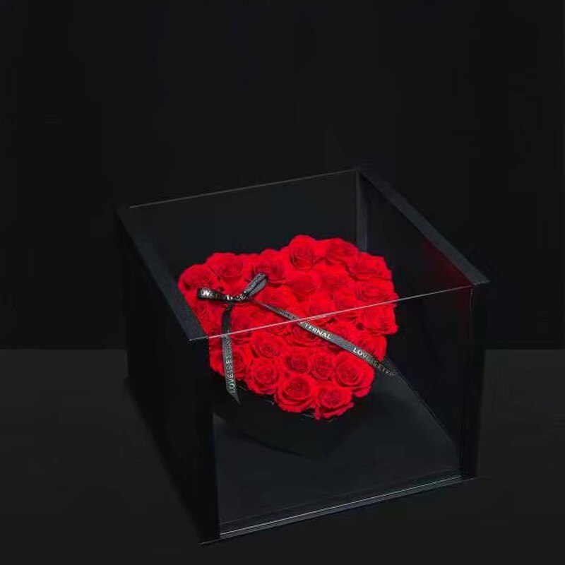Transparent Acrylic Large Square Gift Box with Ribbon