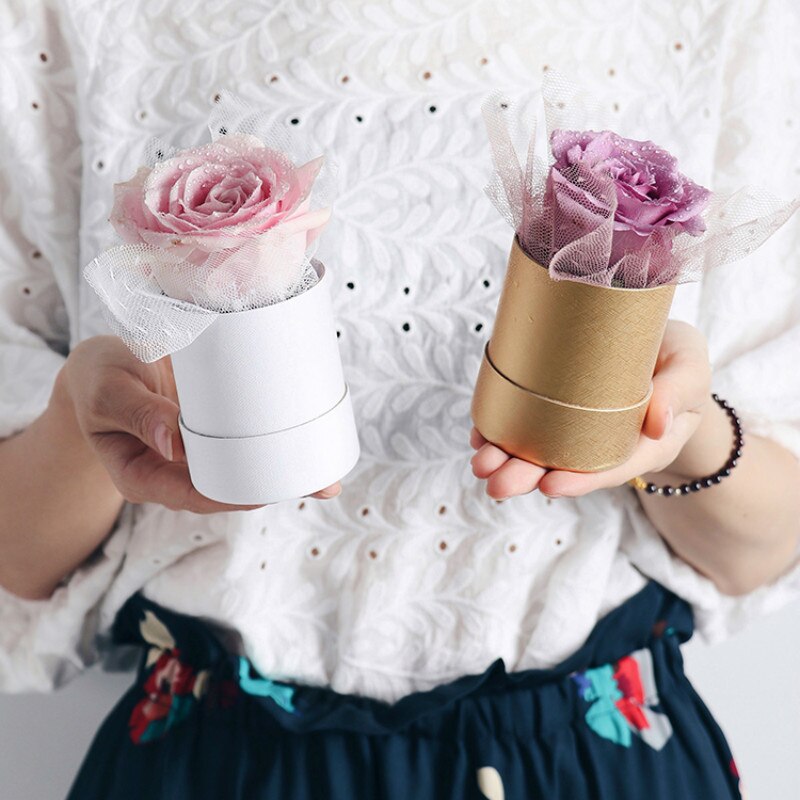 Set of 6 Mini Size Round Floral Gift Boxes