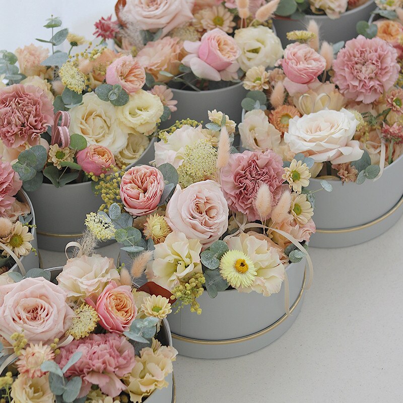 Round Flower Arrangement Box with Lid