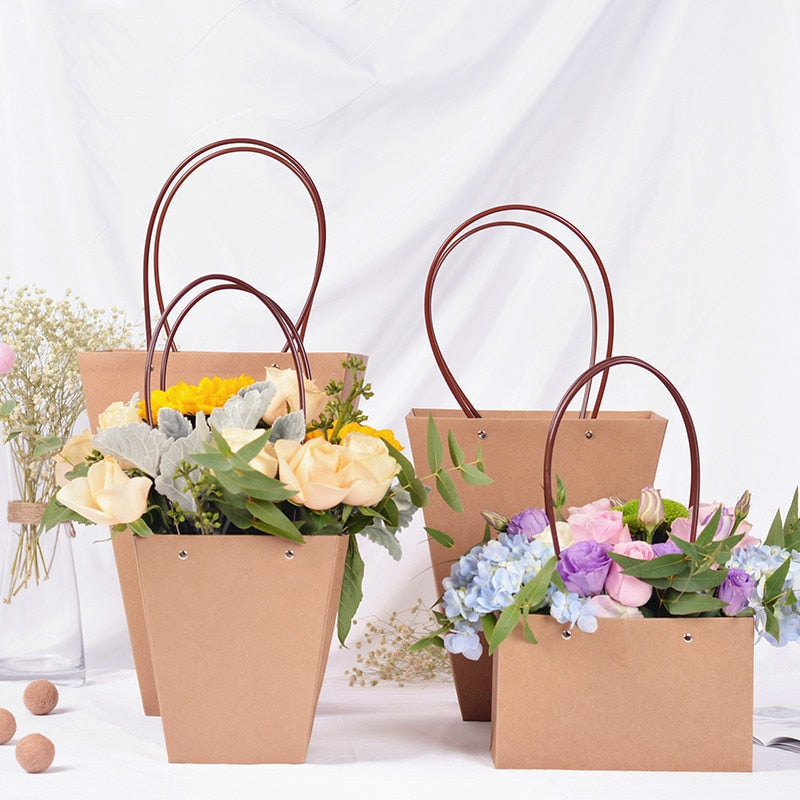 10Pcs Waterproof Flower Bags with Handles