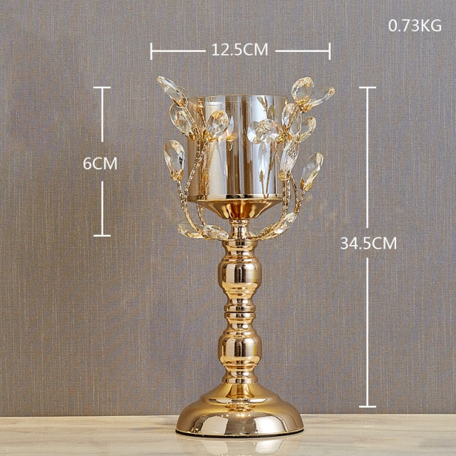 Crystal Candle Holders Candle Lantern Gold Candle Holders Wedding Cent –  Floral Supplies Store