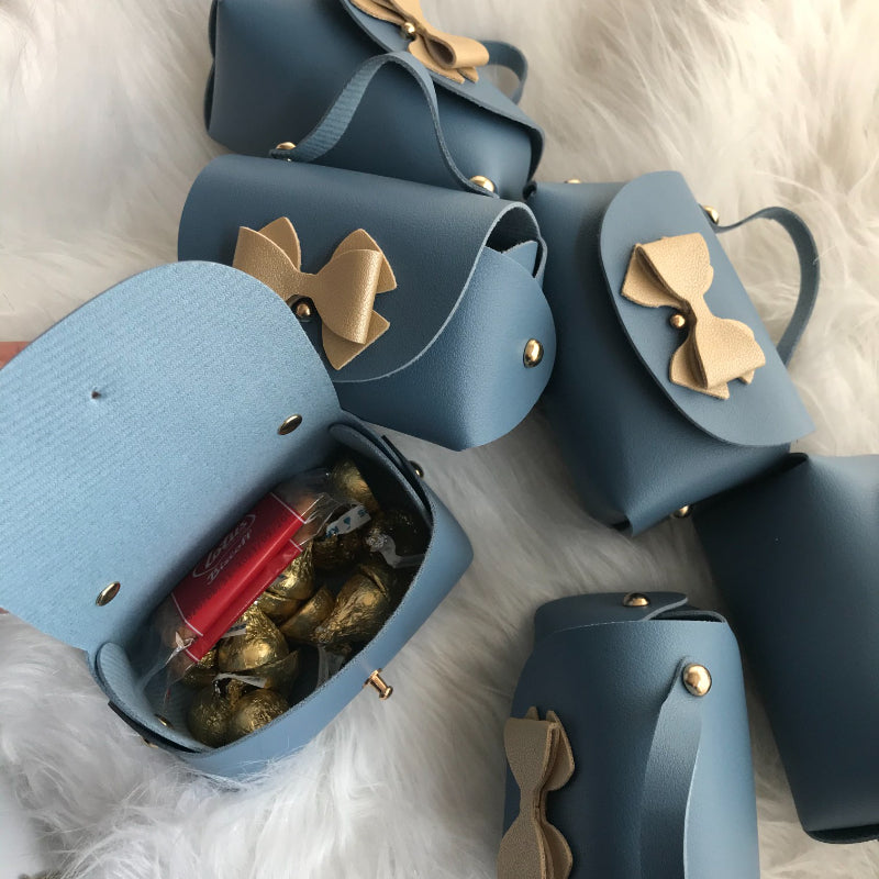 Mini PU Leather Bag Party Gift Bags Pack 10