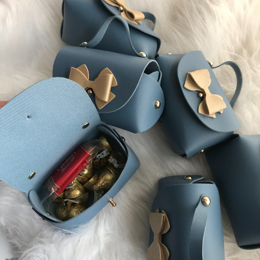 Mini PU Leather Bag Party Gift Bags Pack 10
