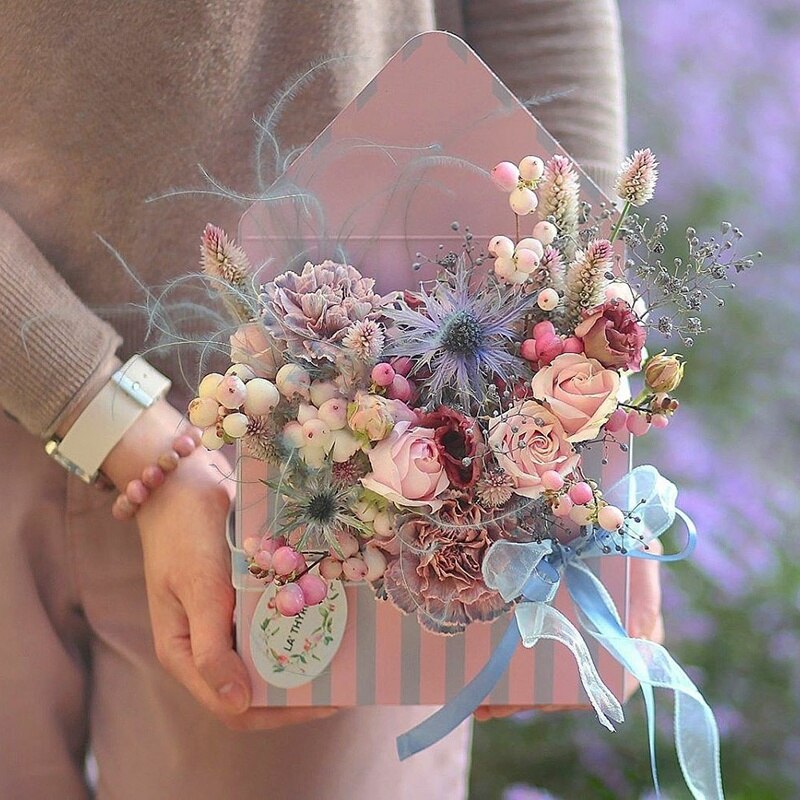 10pcs Envelope-Shaped Floral Bouquet Gift Box