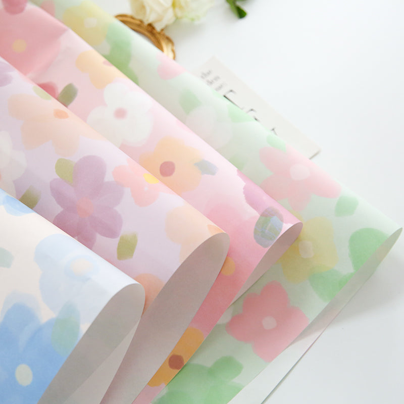 15 Yards Frosted Waterproof Korean Flower Wrapping Paper Roll