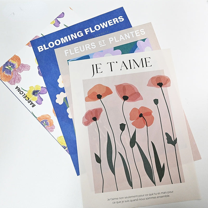 Floral Print Bouquet Wrapping Paper Pack 10 (35x50cm)