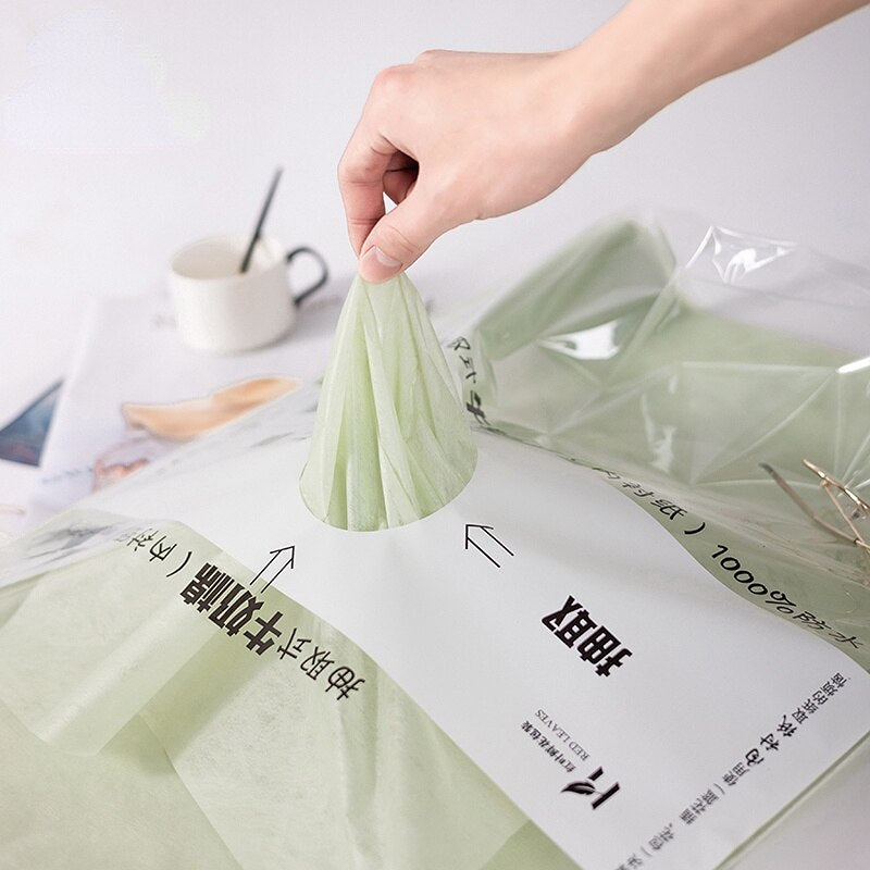soft floral tissue paper green
