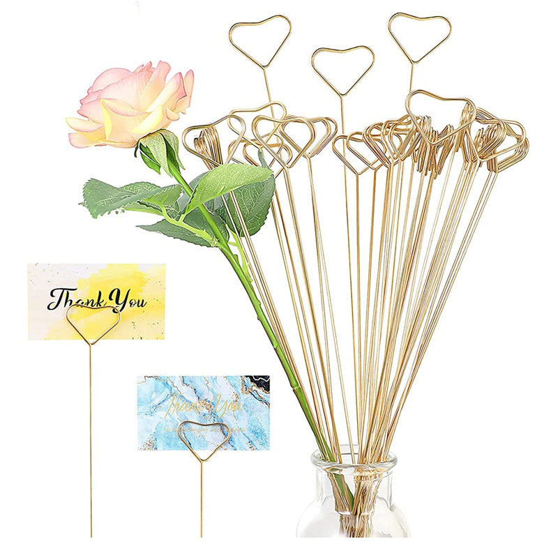 Immortal Bouquet Greeting Card Holder Floral Picks Wire Party Favor  Creative Durable Metal 
