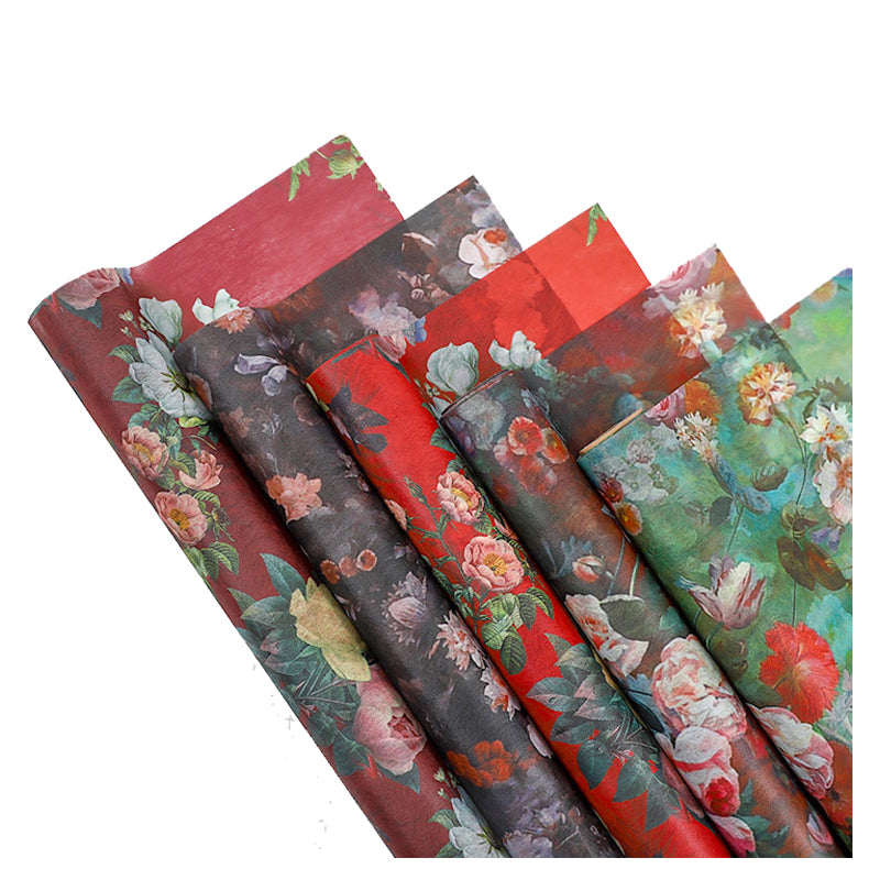 20pcs Letter Graphic Gift Wrapping Paper, Vintage Red Flower