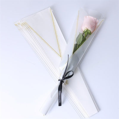 50 PCS Single Rose Sleeve Plastic Flower Wrapping Bags Cellophane