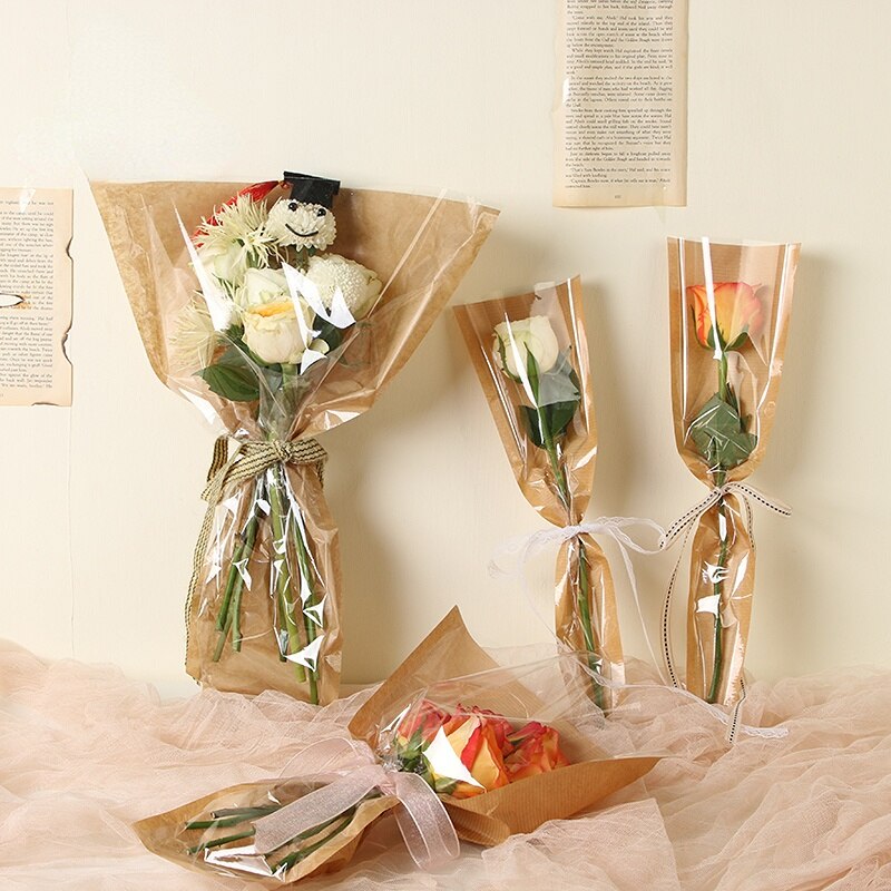20 Sheets Waterproof Half Transparent Korean Flower Wrapping Paper Florist  Flower Supplies Bouquet Decorative Paper
