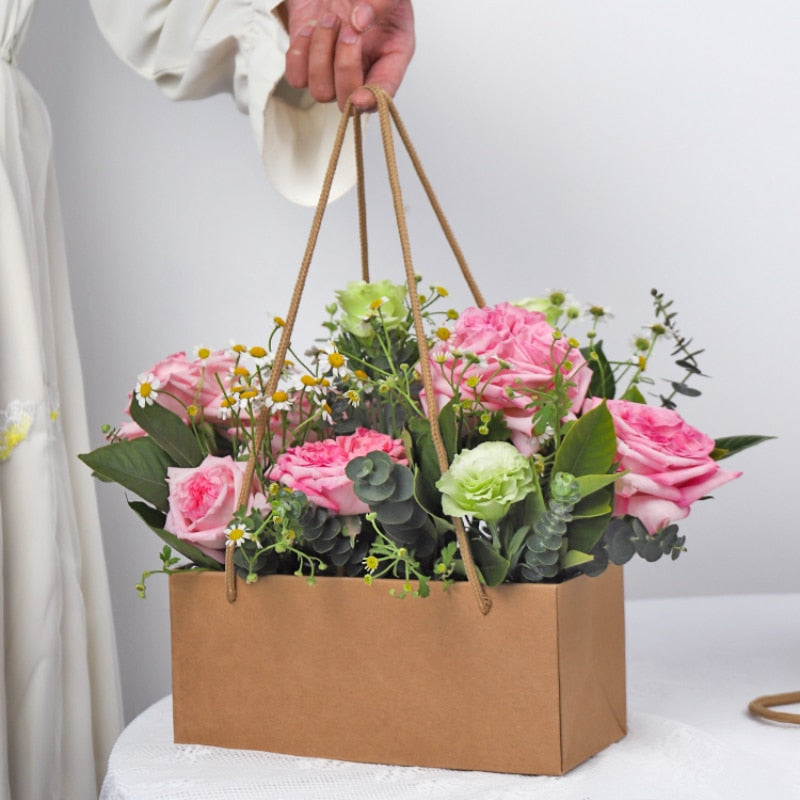 5Pcs Waterproof Kraft Paper Bags for Flower Arrangement